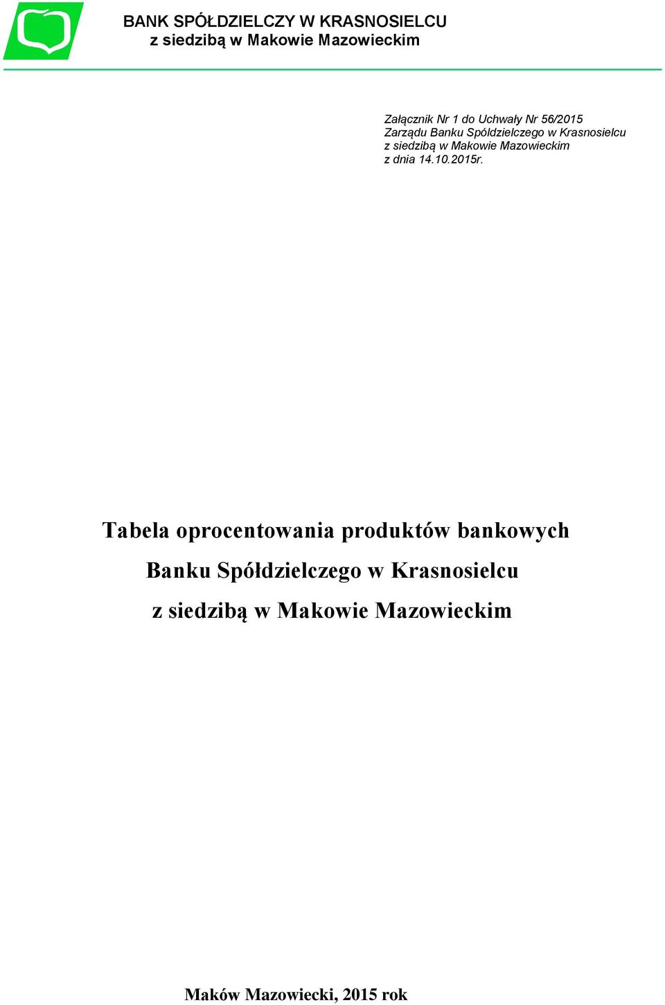 Mazowieckim z dnia 14.10.2015r.