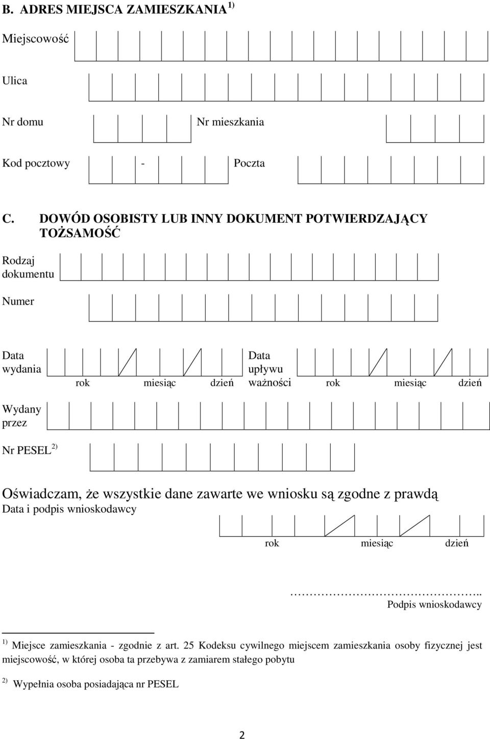 waŝności Oświadczam, Ŝe wszystkie dane zawarte we wniosku są zgodne z prawdą Data i podpis wnioskodawcy.