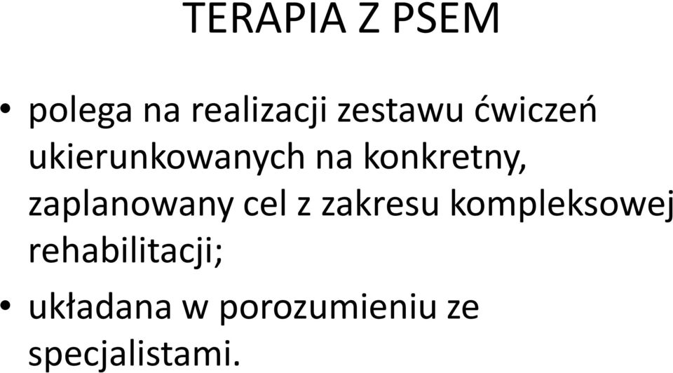 zaplanowany cel zzakresu kompleksowej