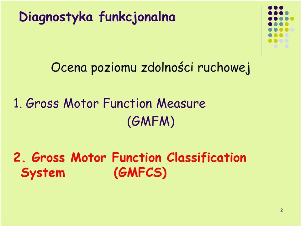 Gross Motor Function Measure (GMFM) 2.
