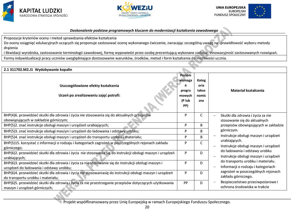 Formy indywidualizacji pracy uczniów uwzględniające dostosowanie warunków, środków, metod i form kształcenia do możliwości ucznia. 2.1 311702.M2.