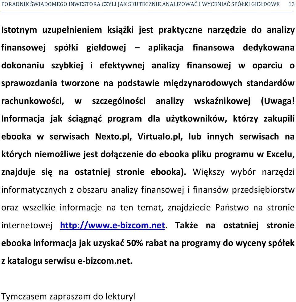 (Uwaga! Informacja jak ściągnąć program dla użytkowników, którzy zakupili ebooka w serwisach Nexto.pl, Virtualo.