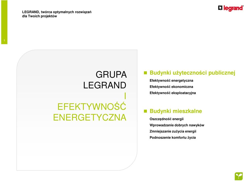 Efektywność ekonomiczna Efektywność eksploatacyjna Budynki mieszkalne Oszczędność