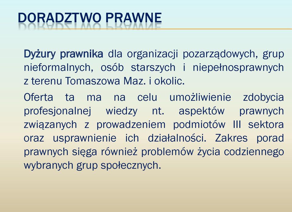 Oferta ta ma na celu umożliwienie zdobycia profesjonalnej wiedzy nt.