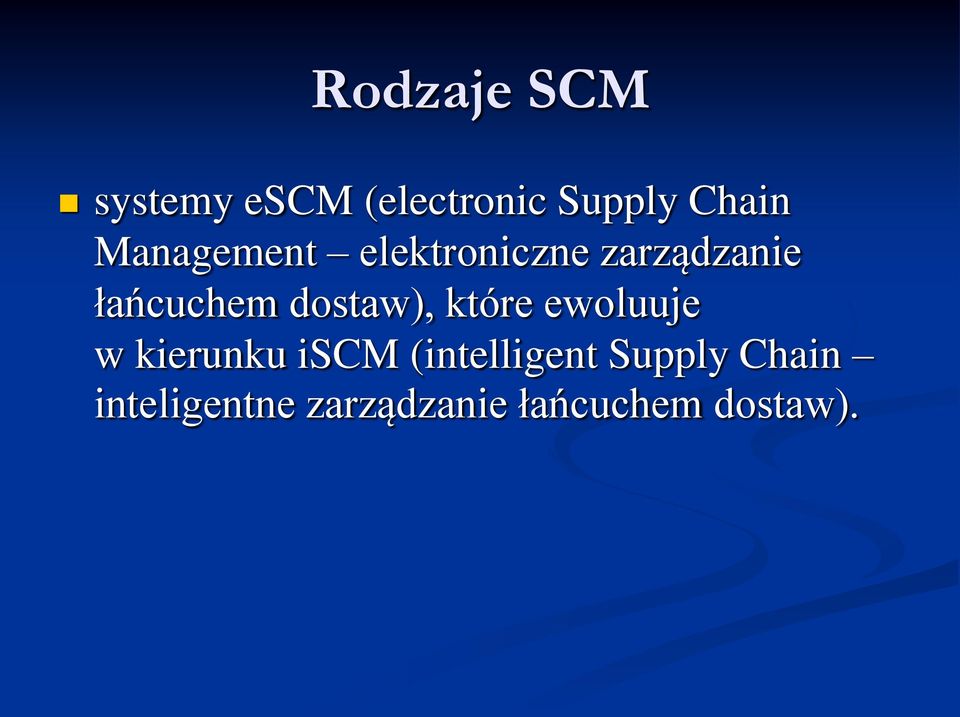 dostaw), które ewoluuje w kierunku iscm