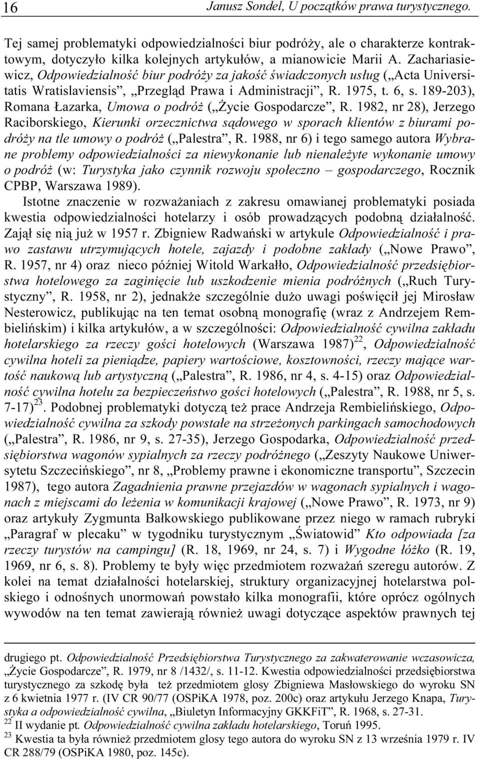 189-203), Romana Łazarka, Umowa o podróż ( Życie Gospodarcze, R.