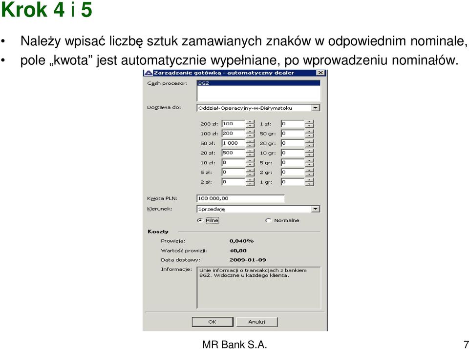 nominale, pole kwota jest automatycznie