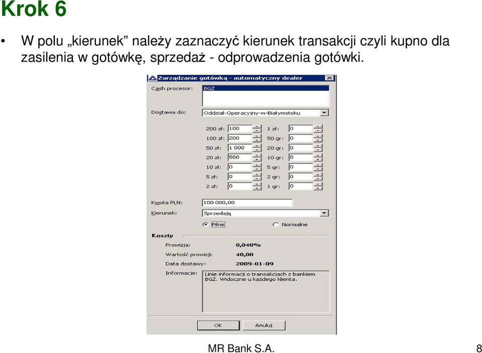 kupno dla zasilenia w gotówkę,