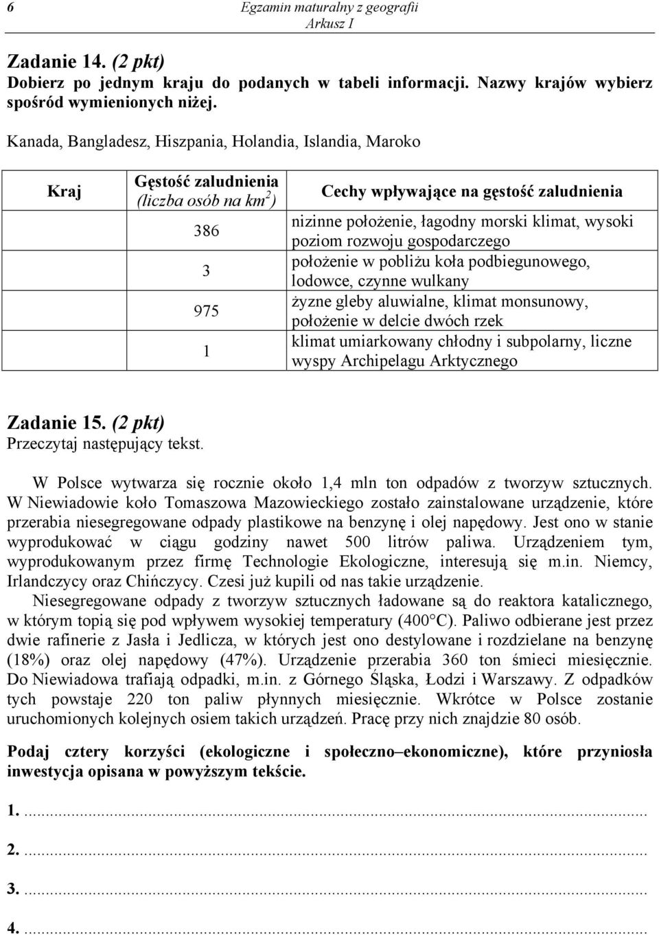 wysoki poziom rozwoju gospodarczego położenie w pobliżu koła podbiegunowego, lodowce, czynne wulkany żyzne gleby aluwialne, klimat monsunowy, położenie w delcie dwóch rzek klimat umiarkowany chłodny