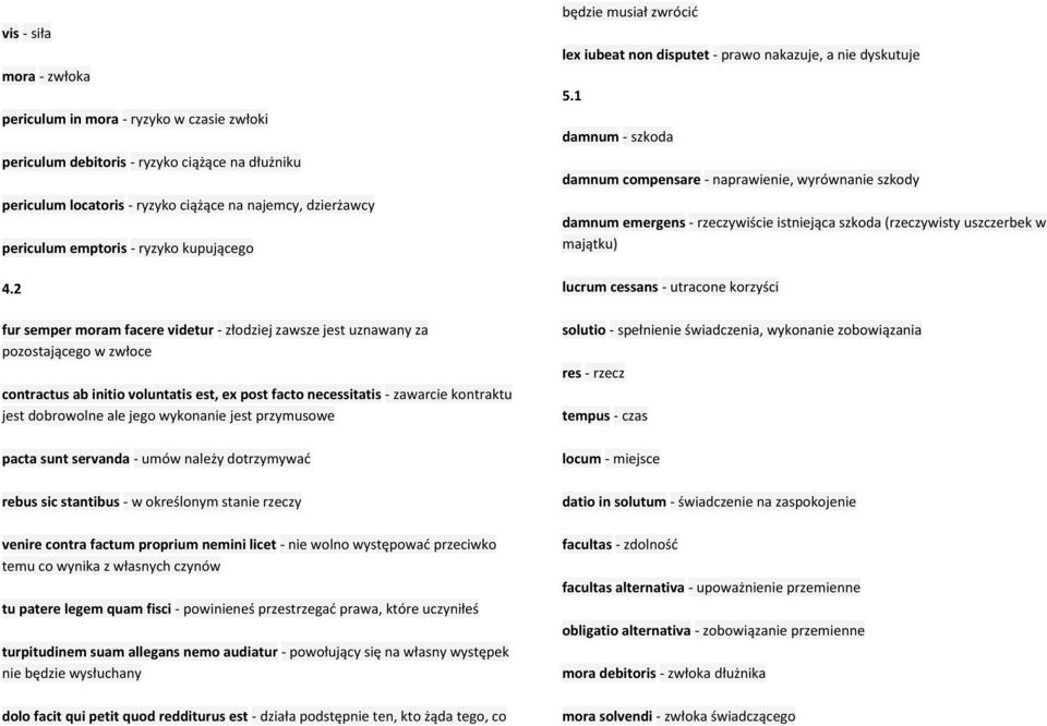 2 fur semper moram facere videtur - złodziej zawsze jest uznawany za pozostającego w zwłoce contractus ab initio voluntatis est, ex post facto necessitatis - zawarcie kontraktu jest dobrowolne ale