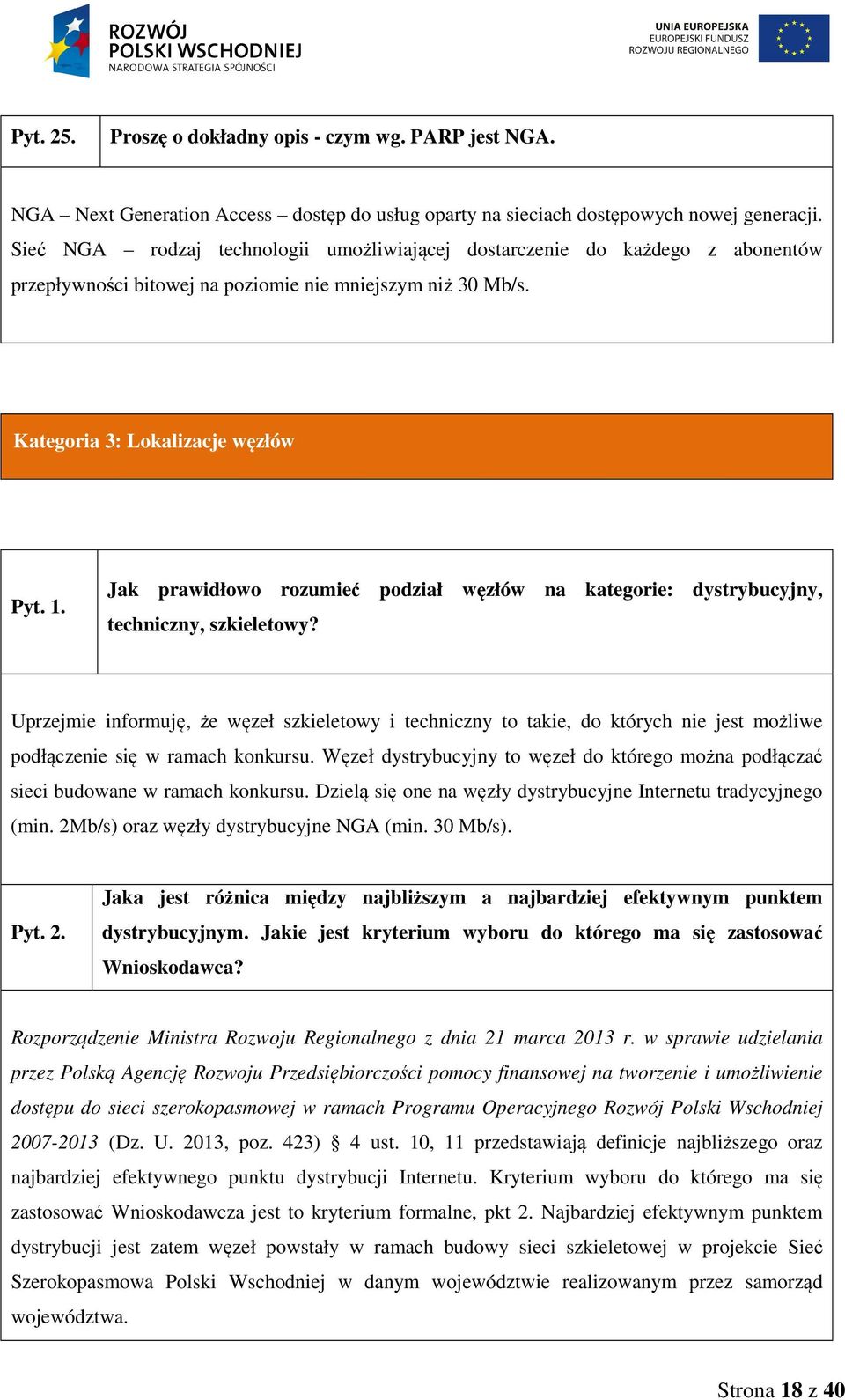 Jak prawidłowo rozumieć podział węzłów na kategorie: dystrybucyjny, techniczny, szkieletowy?