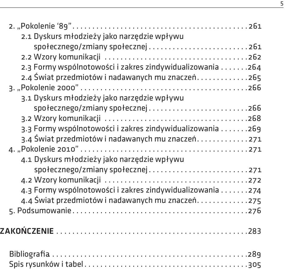 1 Dyskurs młodzieży jako narzędzie wpływu społecznego/zmiany społecznej......................... 266 3.2 Wzory komunikacji.................................... 268 3.