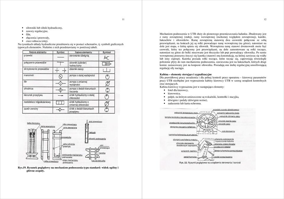 Zbudowany jest z ramy zewnętrznej (stałej), ramy wewnętrznej (ruchomej względem zewnętrznej), karetki, łańcuchów i siłowników.