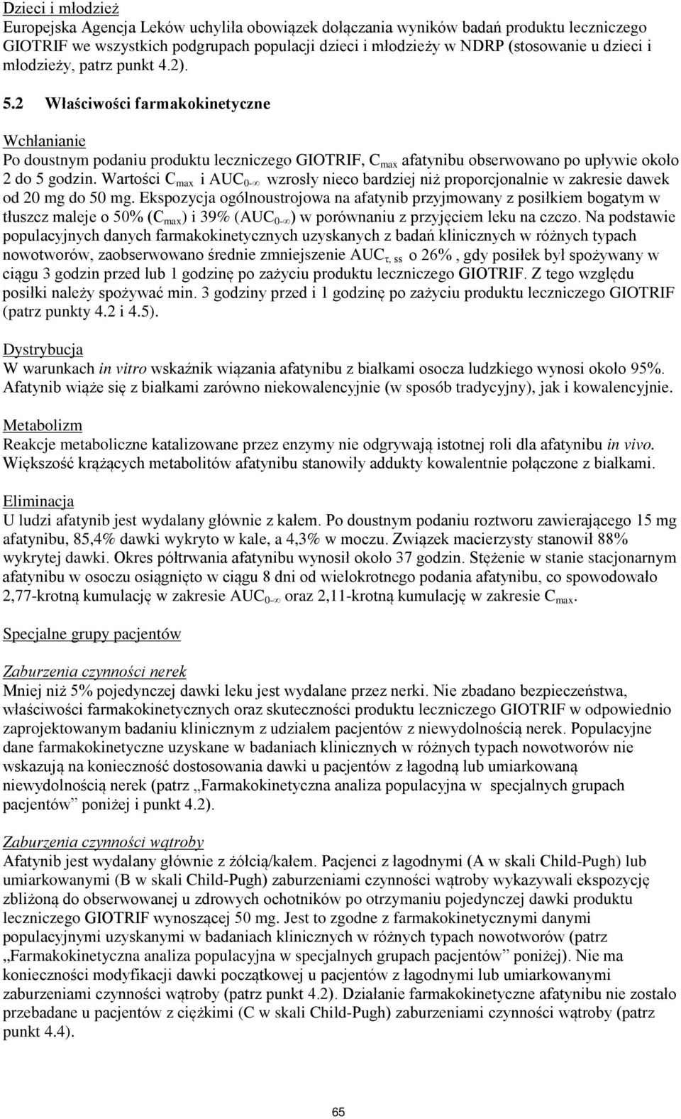 Wartości C max i AUC 0- wzrosły nieco bardziej niż proporcjonalnie w zakresie dawek od 20 mg do 50 mg.