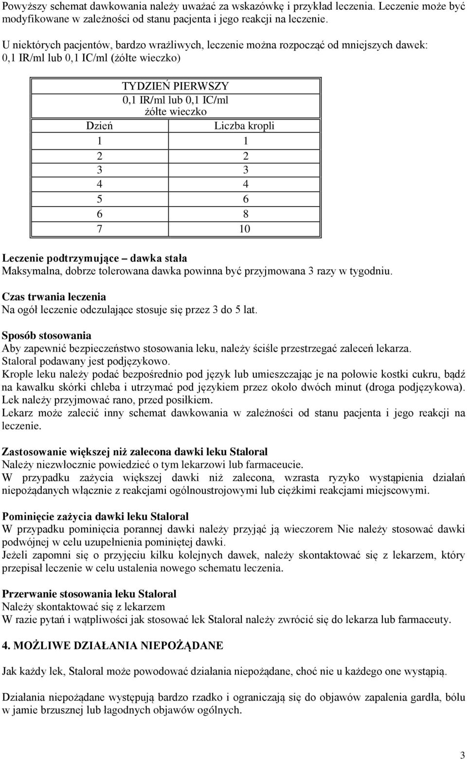 kropli 1 1 2 2 3 3 4 4 5 6 6 8 7 10 Leczenie podtrzymujące dawka stała Maksymalna, dobrze tolerowana dawka powinna być przyjmowana 3 razy w tygodniu.