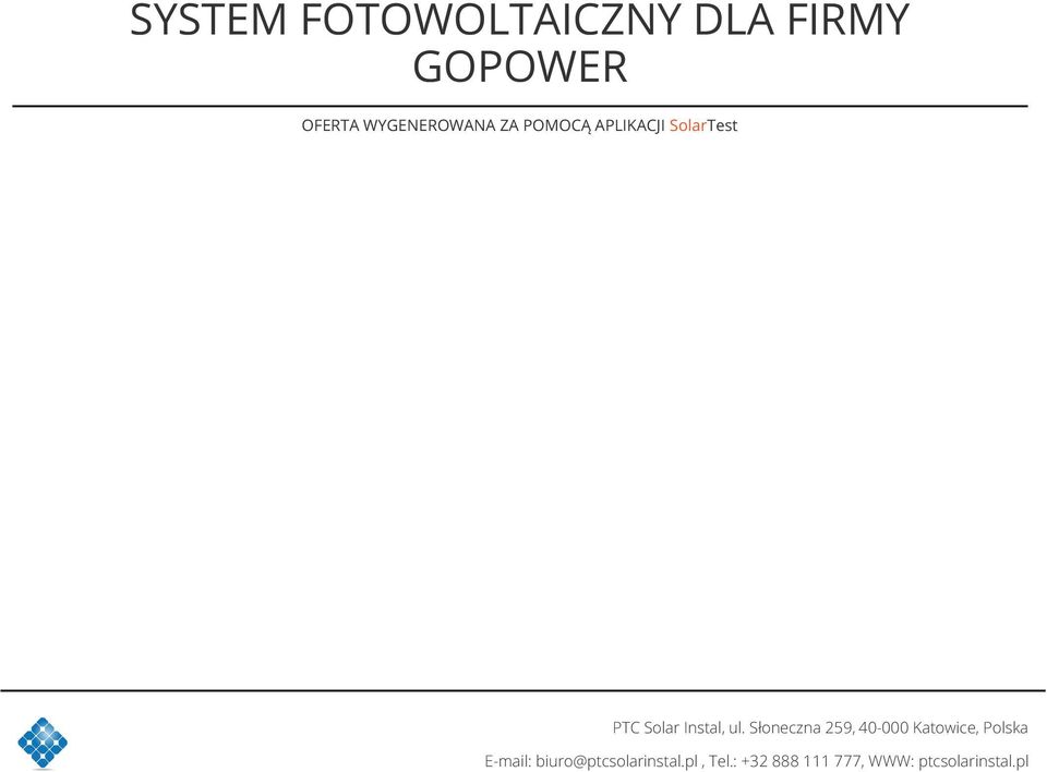 SolarTest, ul. E-mail: biuro@ptcsolarinstal.