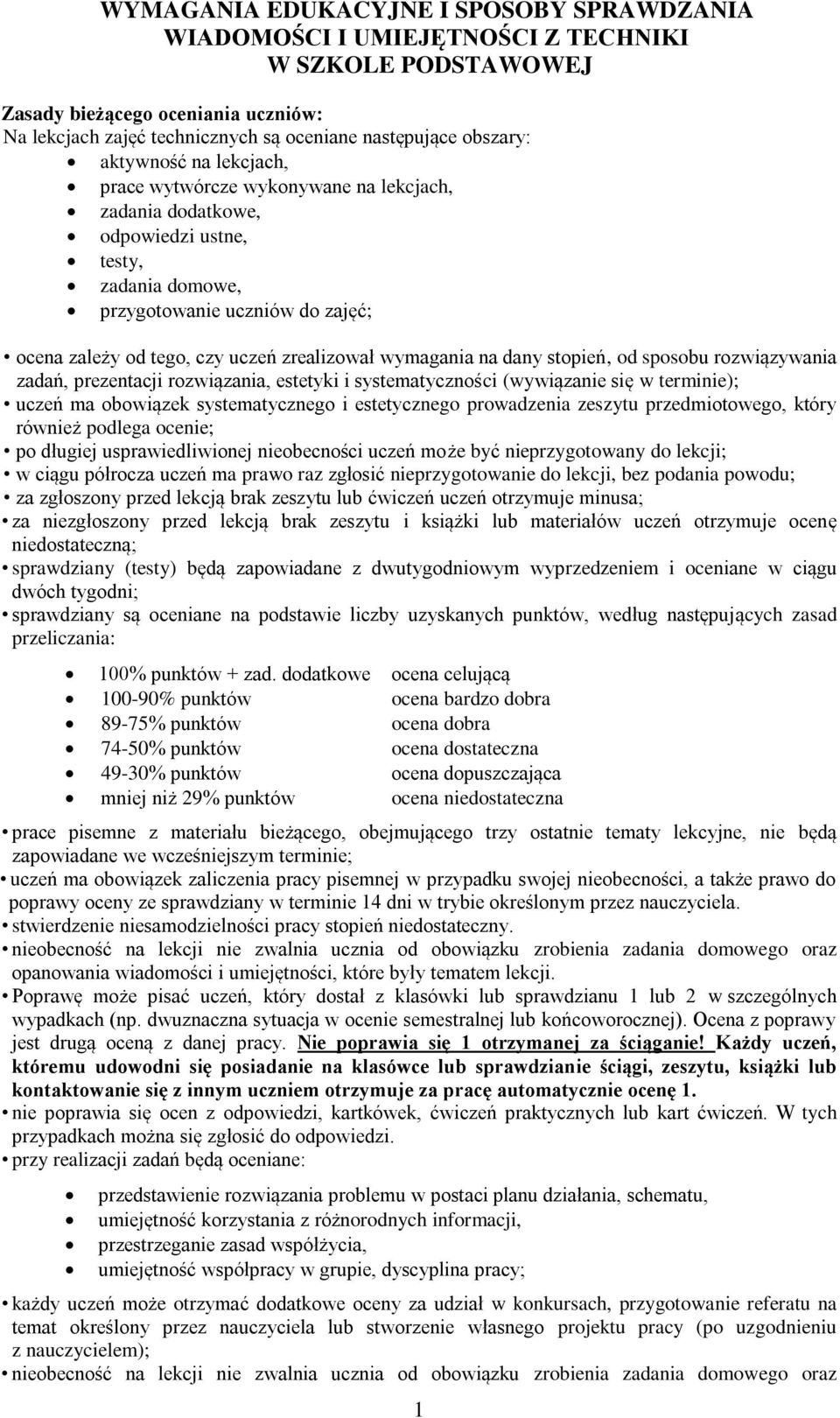 zrealizował wymagania na dany stopień, od sposobu rozwiązywania zadań, prezentacji rozwiązania, estetyki i systematyczności (wywiązanie się w terminie); uczeń ma obowiązek systematycznego i