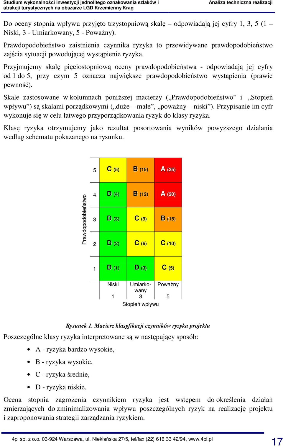 Przyjmujemy skalę pięciostopniową oceny prawdopodobieństwa - odpowiadają jej cyfry od 1 do 5, przy czym 5 oznacza największe prawdopodobieństwo wystąpienia (prawie pewność).