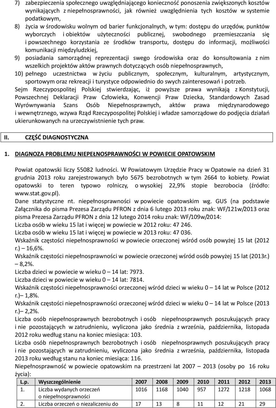 transportu, dostępu do informacji, możliwości komunikacji międzyludzkiej, 9) posiadania samorządnej reprezentacji swego środowiska oraz do konsultowania z nim wszelkich projektów aktów prawnych