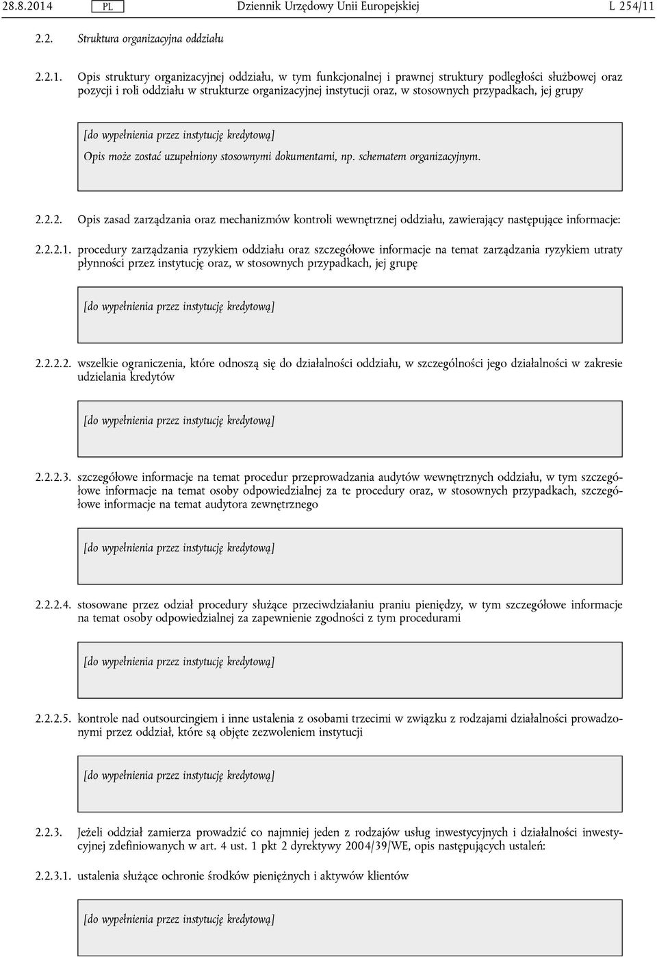 2.2. Struktura organizacyjna oddziału 2.2.1.