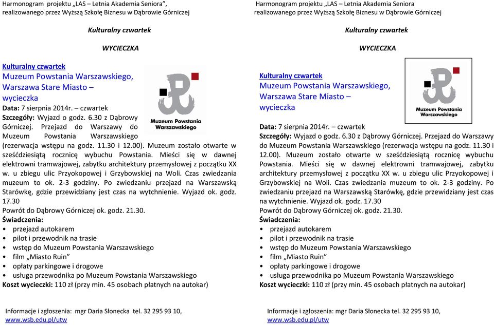 Mieści się w dawnej elektrowni tramwajowej, zabytku architektury przemysłowej z początku XX w. u zbiegu ulic Przyokopowej i Grzybowskiej na Woli. Czas zwiedzania muzeum to ok. 2-3 godziny.