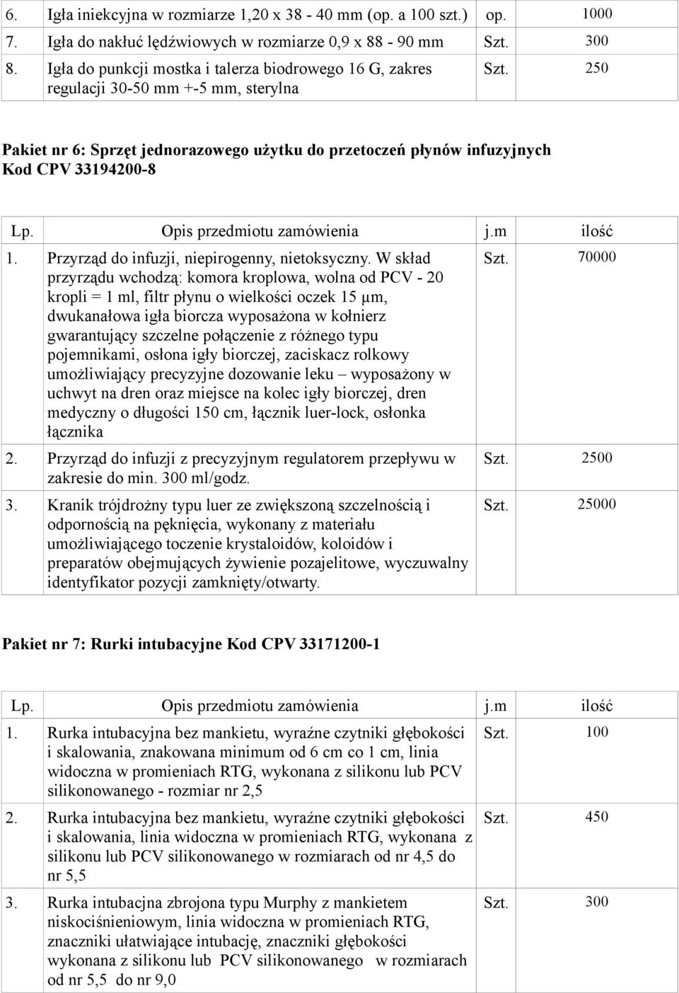 Przyrząd do infuzji, niepirogenny, nietoksyczny.