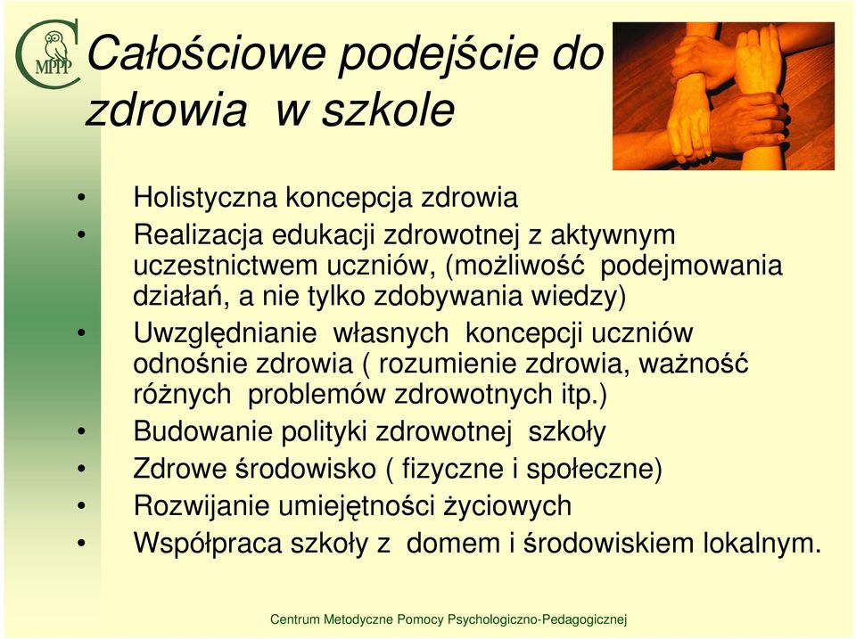 uczniów odnośnie zdrowia ( rozumienie zdrowia, waŝność róŝnych problemów zdrowotnych itp.