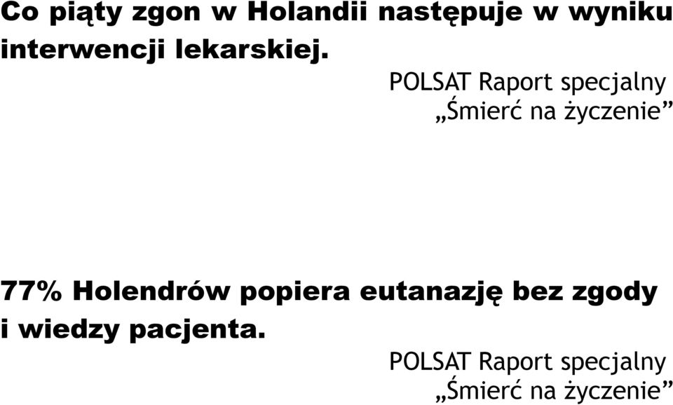 POLSAT Raport specjalny Śmierć na życzenie 77%