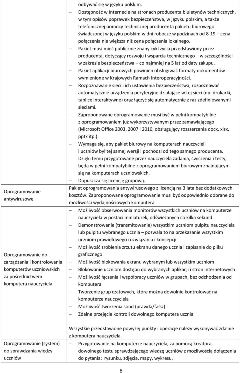 świadczonej w języku polskim w dni robocze w godzinach od 8-19 cena połączenia nie większa niż cena połączenia lokalnego.