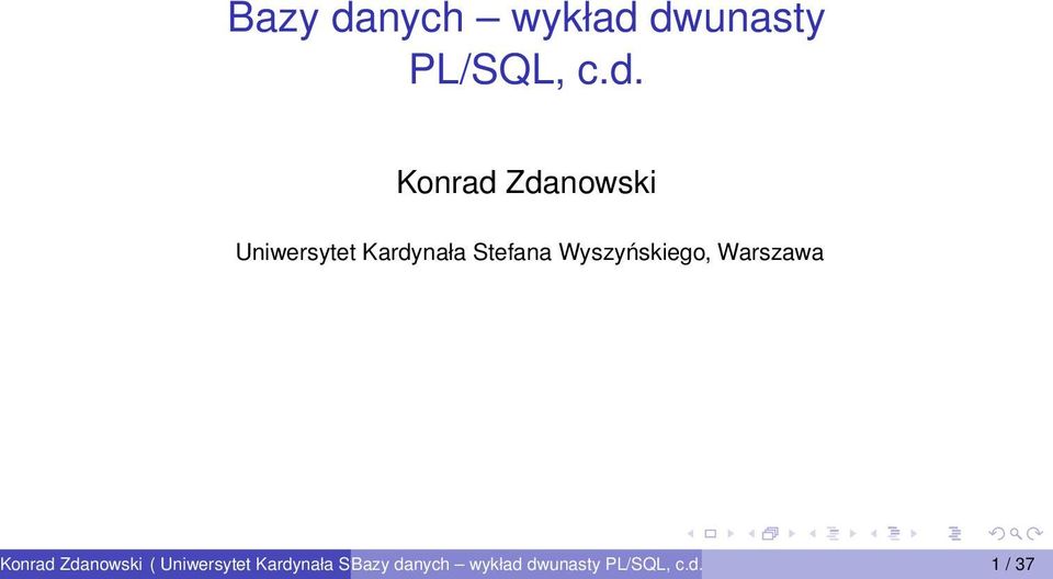 Konrad Zdanowski Uniwersytet
