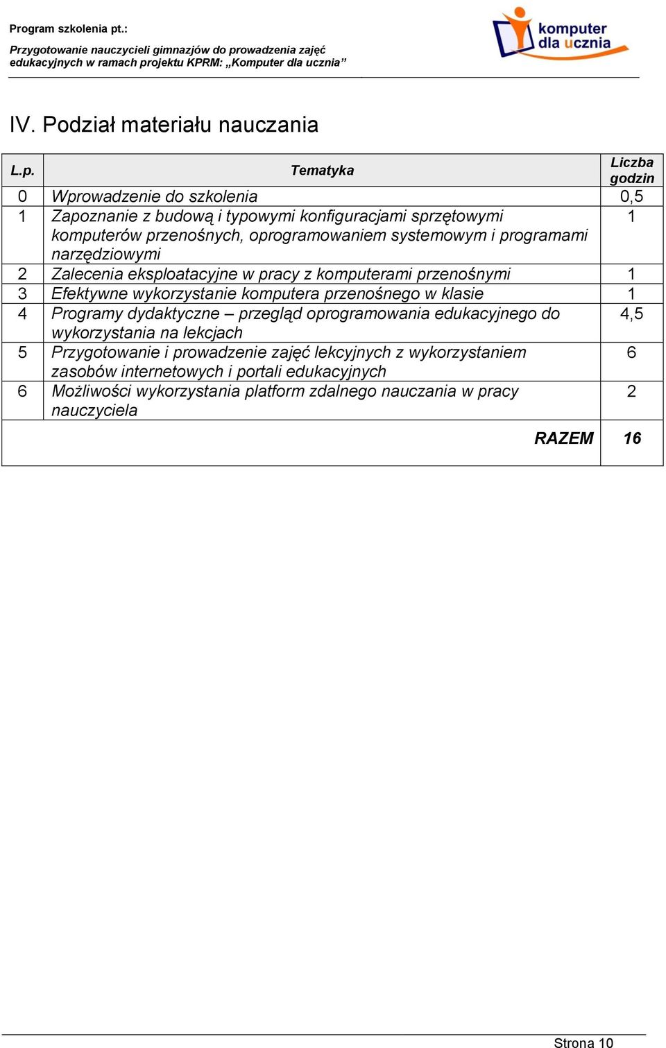 systemowym i programami narzędziowymi 1 2 Zalecenia eksploatacyjne w pracy z komputerami przenośnymi 1 3 Efektywne wykorzystanie komputera przenośnego w klasie 1 4