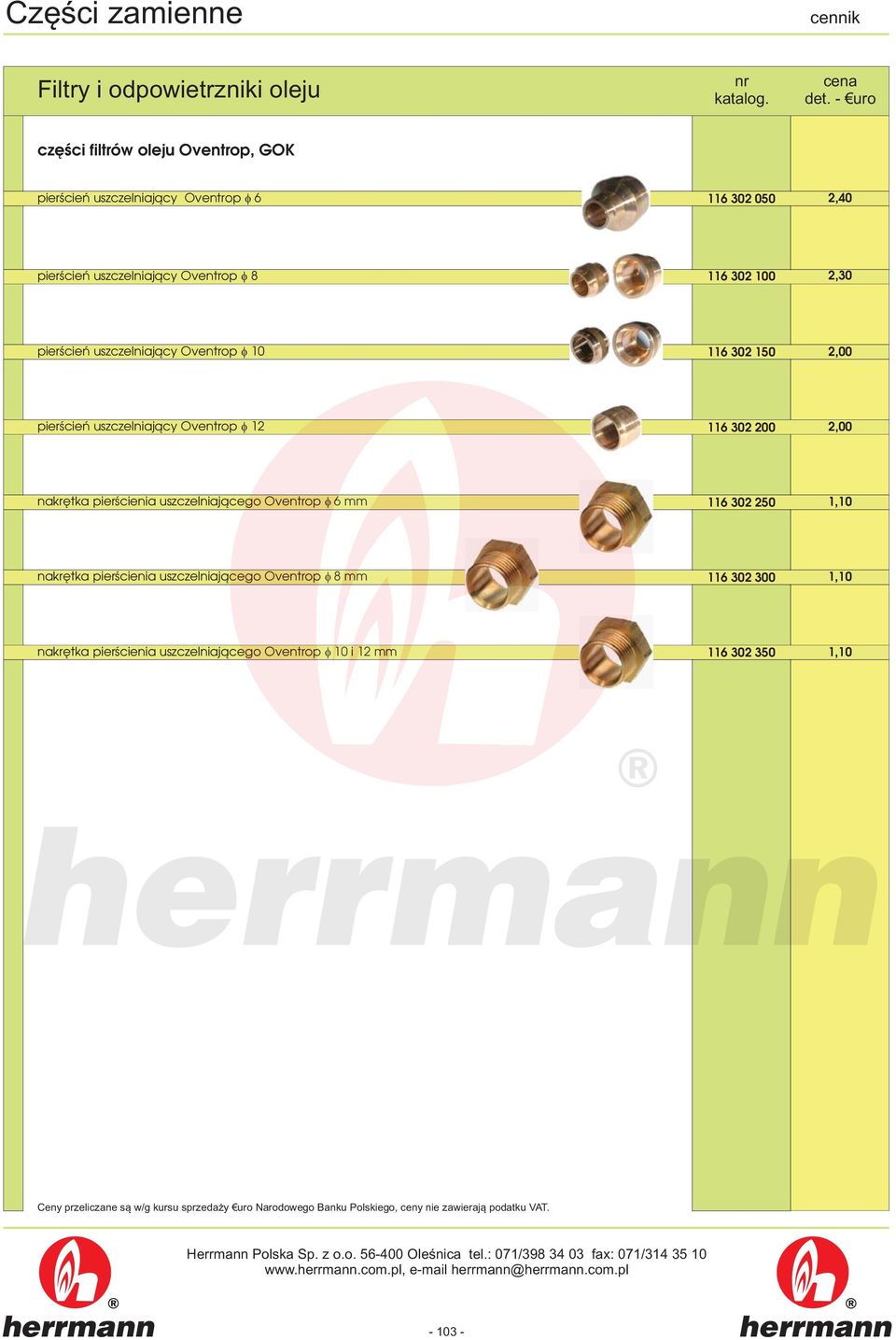 nakrętka pierścienia uszczelniającego Oventrop 6 mm 116 302 250 1,10 nakrętka pierścienia uszczelniającego Oventrop 8 mm