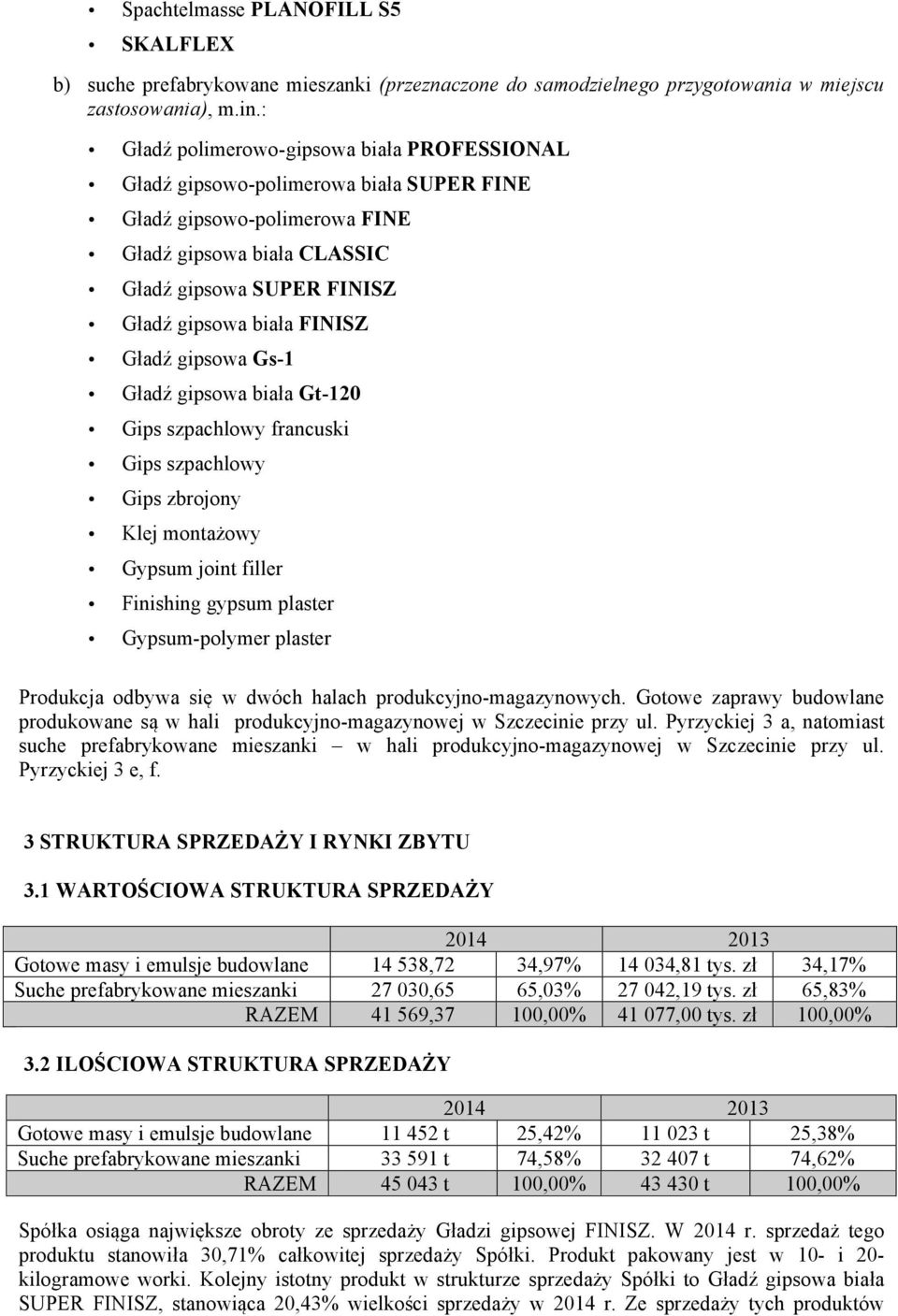 Gładź gipsowa Gs-1 Gładź gipsowa biała Gt-120 Gips szpachlowy francuski Gips szpachlowy Gips zbrojony Klej montażowy Gypsum joint filler Finishing gypsum plaster Gypsum-polymer plaster Produkcja