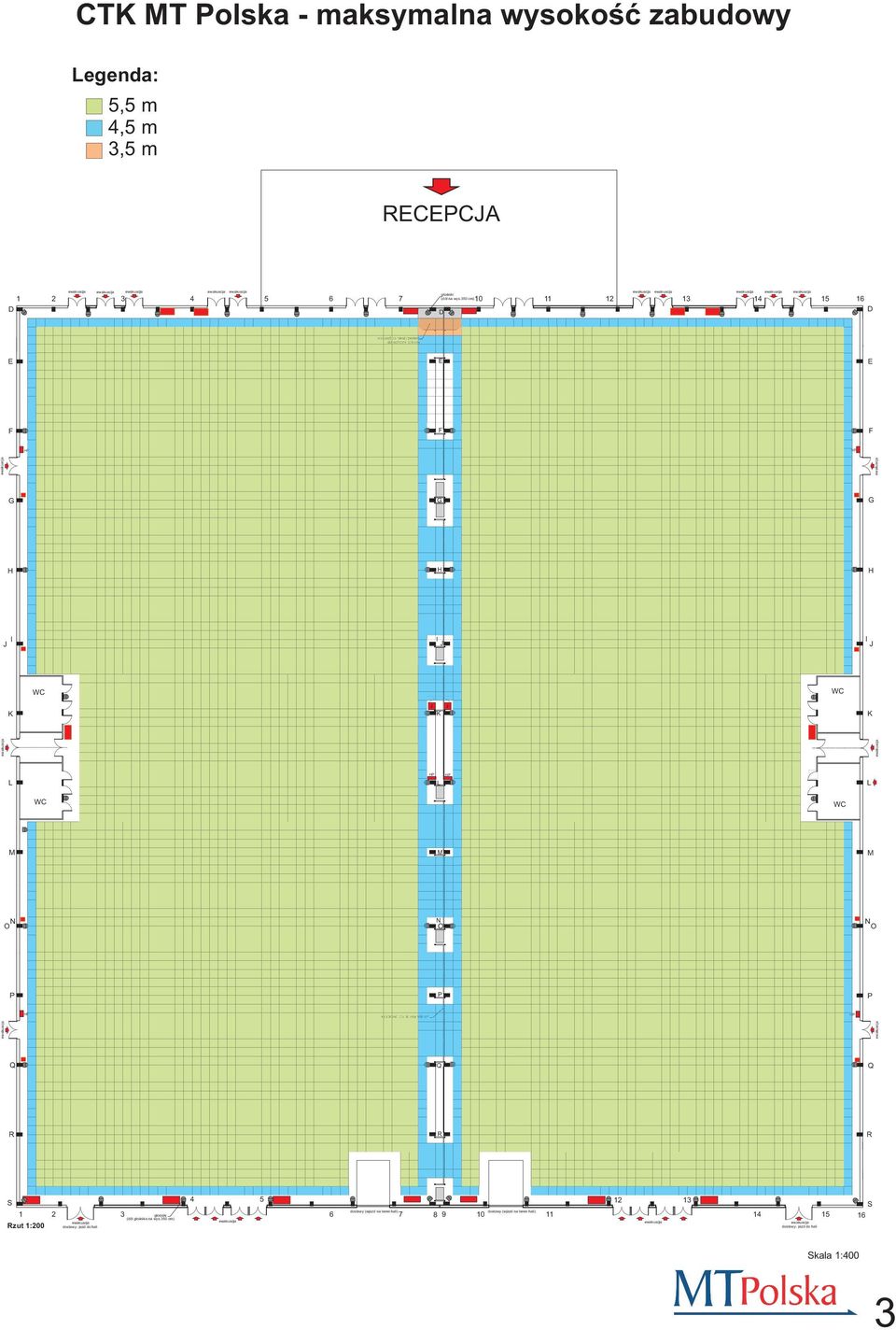 pod pomieszczeniem dla ochrony 370 cm E E E F F F HP HP ewakuacja ewakuacja ewakuacja G H J I K L M O N P HP WC WC G H I J K HP HP L M N O P wysokość pod ścianą 550 cm WC WC HP