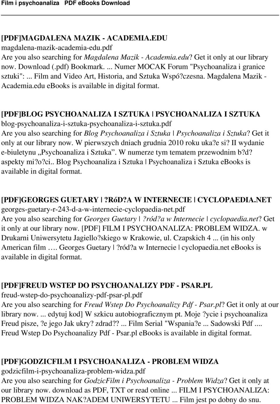 edu ebooks is [PDF]BLOG PSYCHOANALIZA I SZTUKA PSYCHOANALIZA I SZTUKA blog-psychoanaliza-i-sztuka-psychoanaliza-i-sztuka.