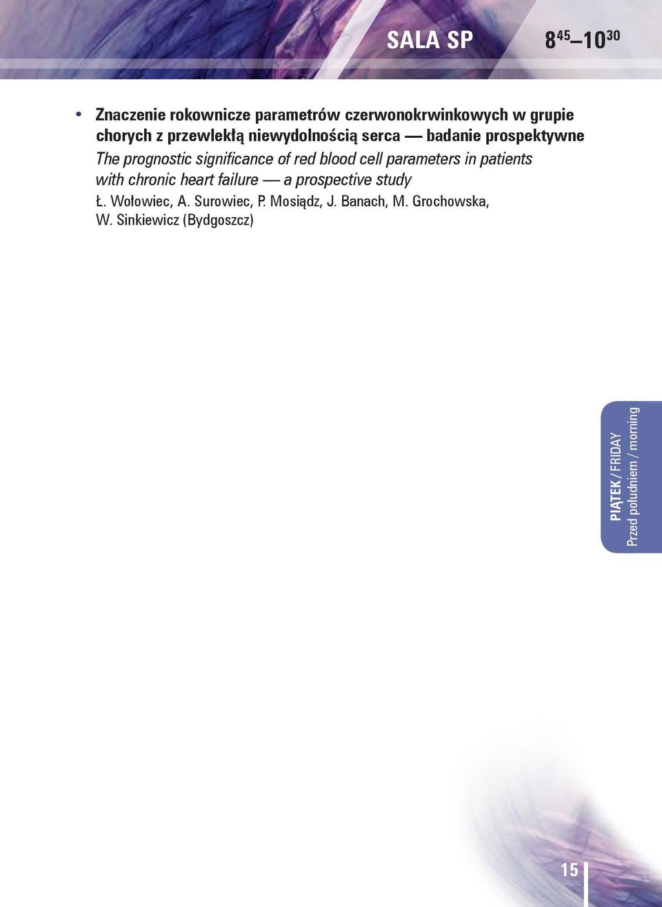 red blood cell parameters in patients with chronic heart failure a prospective study Ł.