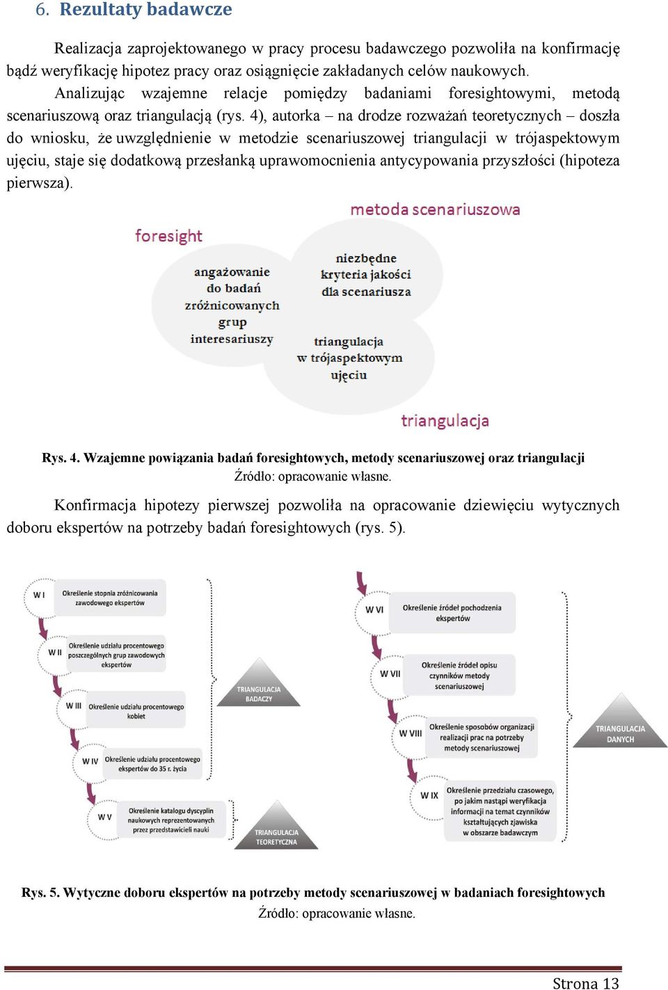 4), autorka na drodze rozważań teoretycznych doszła do wniosku, że uwzględnienie w metodzie scenariuszowej triangulacji w trójaspektowym ujęciu, staje się dodatkową przesłanką uprawomocnienia