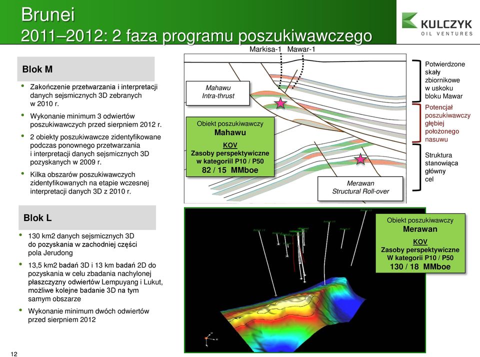 2 obiekty poszukiwawcze zidentyfikowane podczas ponownego przetwarzania i interpretacji danych sejsmicznych 3D pozyskanych w 2009 r.