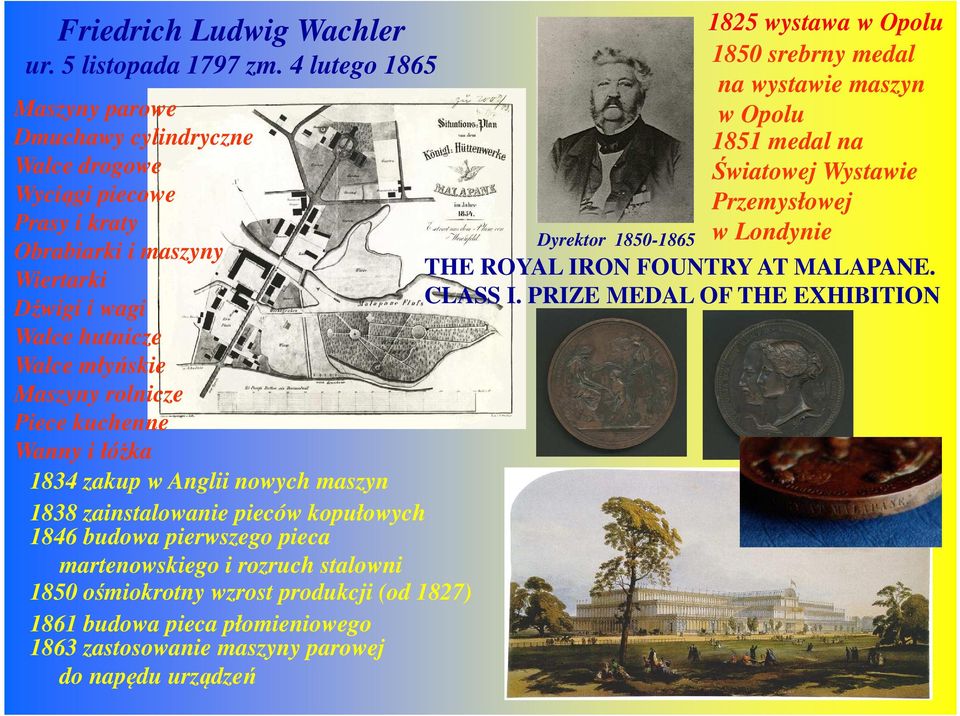 Piece kuchenne Wanny i łóżka 1834 zakup w Anglii nowych maszyn 1838 zainstalowanie pieców kopułowych 1846 budowa pierwszego pieca martenowskiego i rozruch stalowni 1850 ośmiokrotny