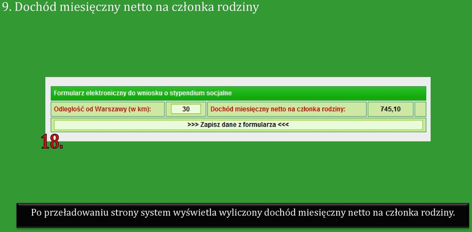 strony system wyświetla wyliczony