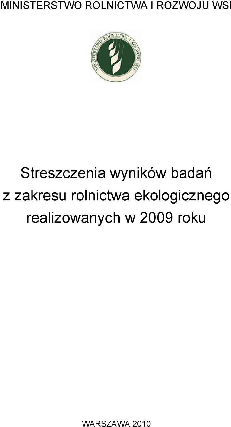 zakresu rolnictwa ekologicznego