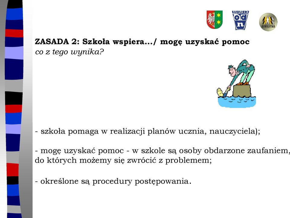 uzyskać pomoc - w szkole są osoby obdarzone zaufaniem, do których