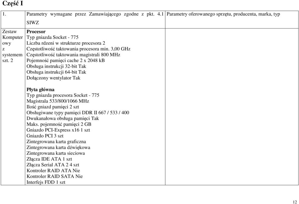 3,00 GHz Częstotliwość taktowania magistrali 800 MHz Pojemność pamięci cache 2 x 2048 kb Obsługa instrukcji 32-bit Tak Obsługa instrukcji 64-bit Tak Dołączony wentylator Tak Parametry oferowanego