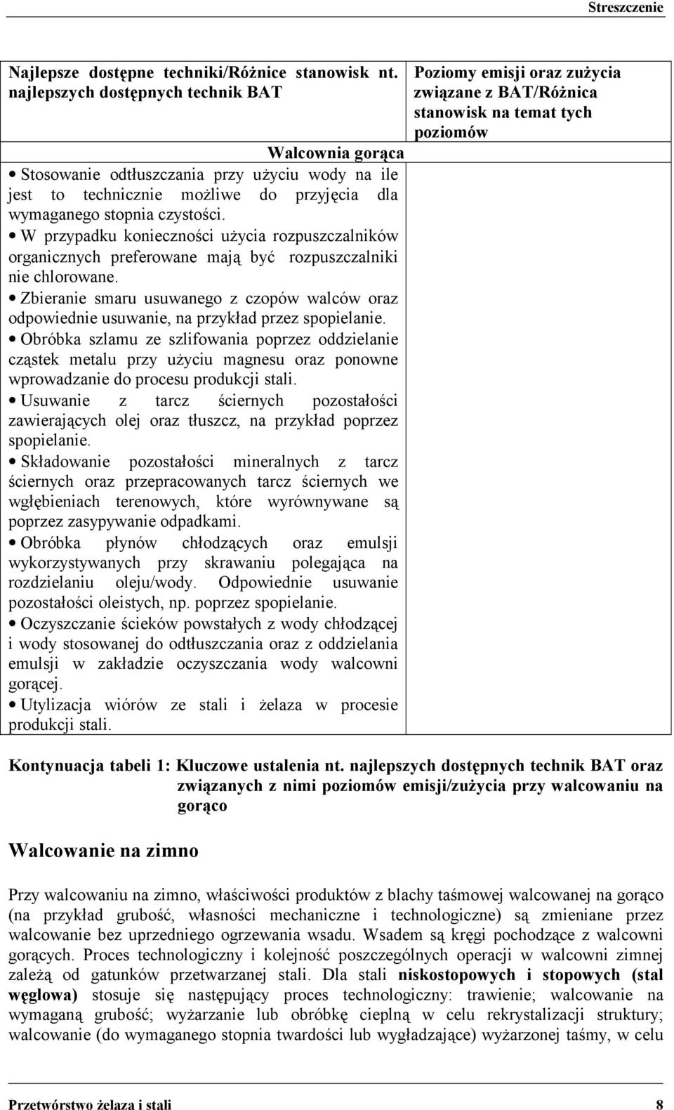 W przypadku konieczności użycia rozpuszczalników organicznych preferowane mają być rozpuszczalniki nie chlorowane.