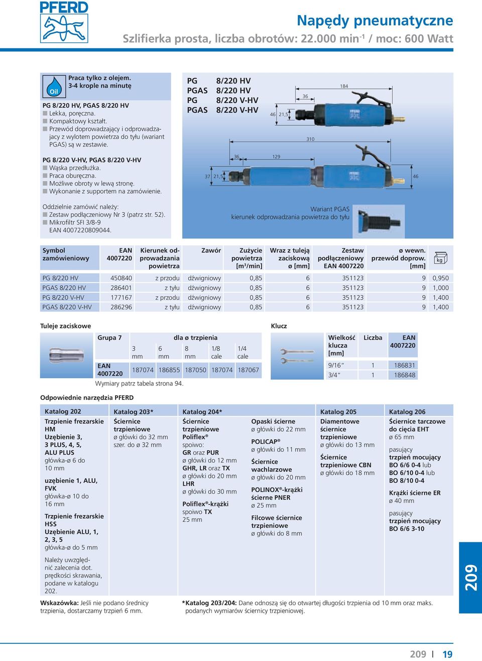 PG PGAS PG PGAS 8/220 HV 8/220 HV 8/220 V-HV 8/220 V-HV 46 21,5 36 310 184 PG 8/220 V-HV, PGAS 8/220 V-HV Wąska przedłużka. Praca oburęczna. Możliwe obroty w lewą stronę.