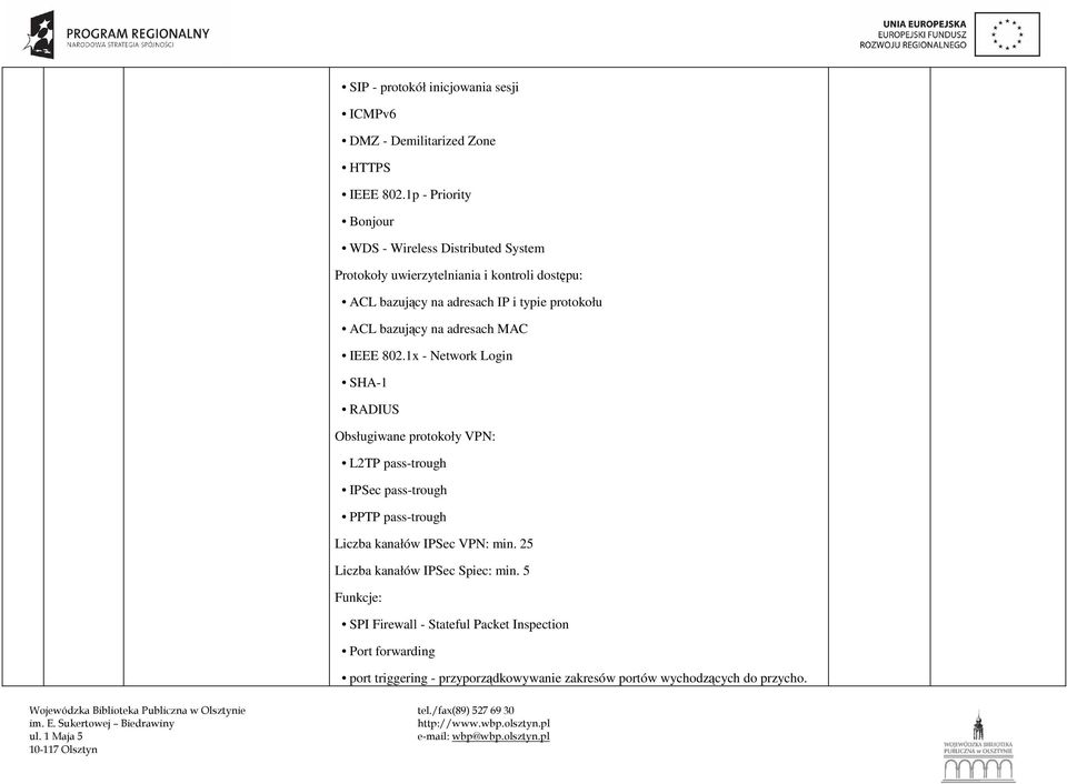 protokołu ACL bazujący na adresach MAC IEEE 802.