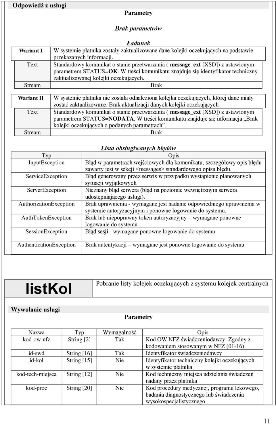 W systemie płatnika nie została odnaleziona kolejka oczekujących, której dane miały zostać zaktualizowane. aktualizacji danych kolejki oczekujących.