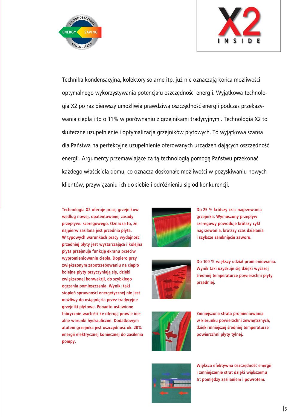 Technologia X2 to skuteczne uzupełnienie i optymalizacja grzejników płytowych. To wyjątkowa szansa dla Państwa na perfekcyjne uzupełnienie oferowanych urządzeń dających oszczędność energii.