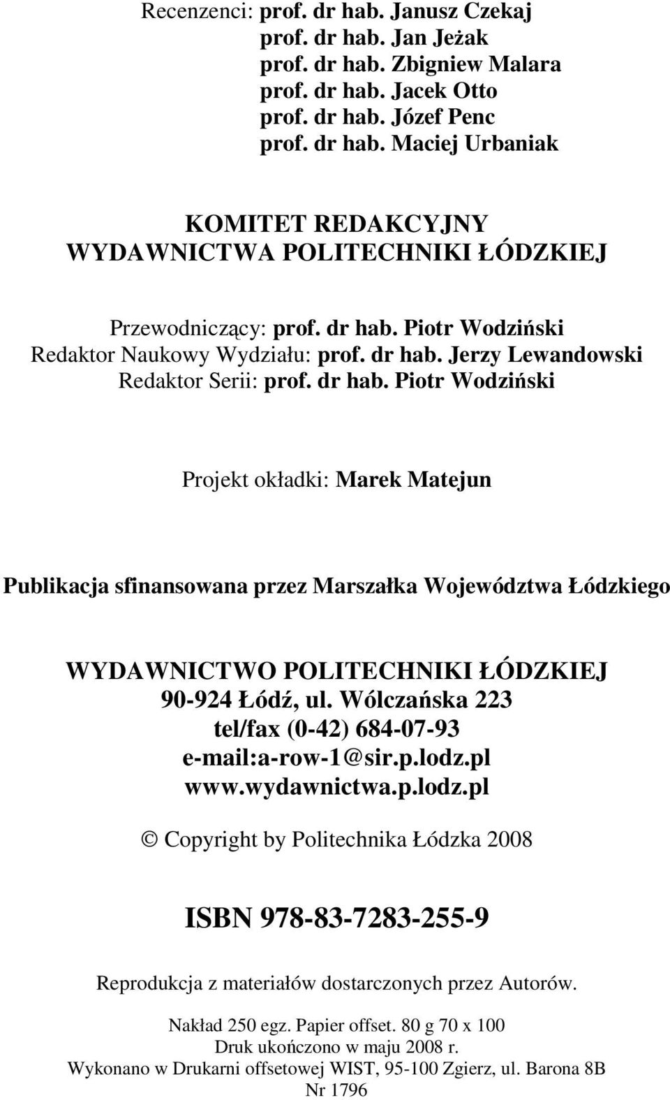 Jerzy Lewandowski Redaktor Serii: prof. dr hab.