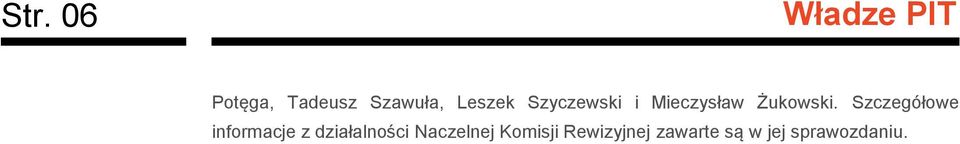 Szczegółowe informacje z działalności